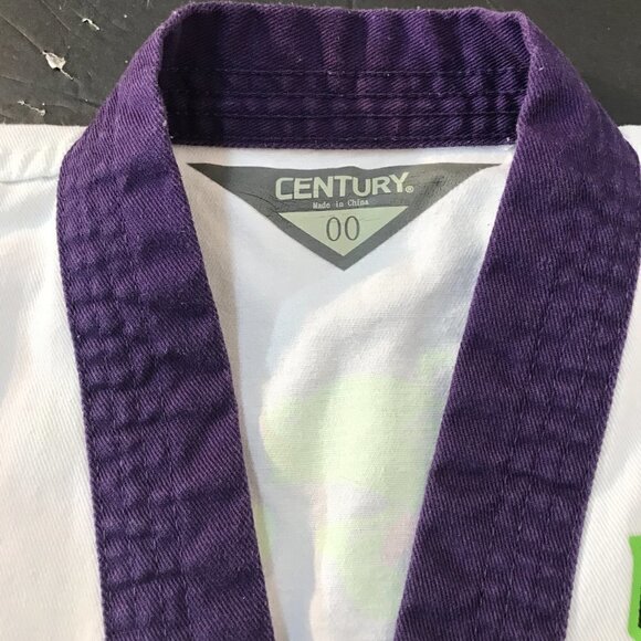 CENTURY MMA Karate Athletics Sports White Purple Kids Jacket Gi - Picture 6 of 10